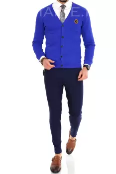 Bluza barbati albastra ZR 9893 U2-1 imagine