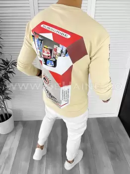 Bluza barbati bej cu imprimeu pe spate K131 34-4.1 E 122-5 imagine