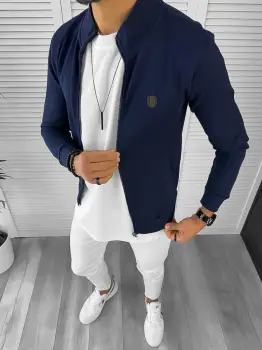 Bluza barbati bleumarin slim fit 12977 imagine