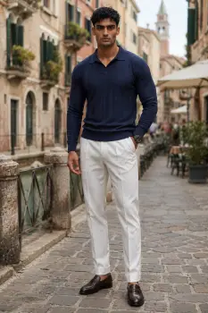 Bluza barbati bleumarin   slim fit 13509 imagine