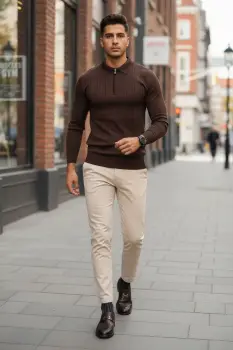 Bluza barbati grena slim fit S123 imagine