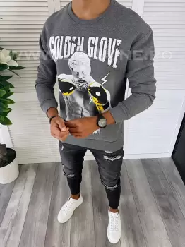 Bluza barbati gri vatuita slim fit K409 26-1.3 imagine