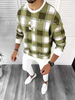 Bluza barbati kaki oversize K356 19.4-1 E 36-1 imagine