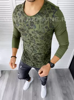 Bluza barbati kaki slim fit 7070 Q2-5 imagine