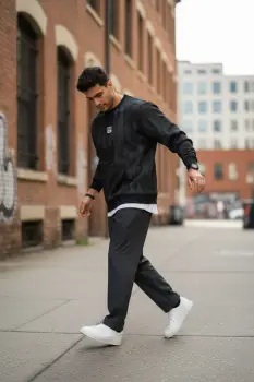 Bluza barbati neagra slim fit 71413 imagine