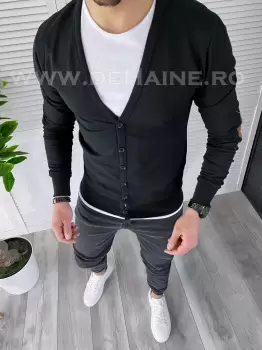 Bluza barbati neagra slim fit A6270 3-3.1** imagine