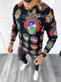 Bluza barbati neagra slim fit din silon B7661 D6-3 / Y13-4 imagine