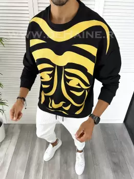 Bluza barbati oversize neagra K236 23.1-1.2.3 E 109-2 imagine