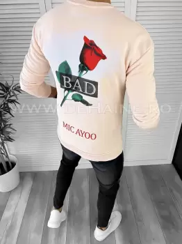 Bluza barbati roz pudra cu imprimeu pe spate K141 36-5.1 E imagine