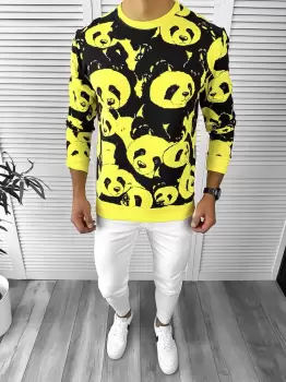 Bluza barbati slim fit galbena K294 N3-5 imagine