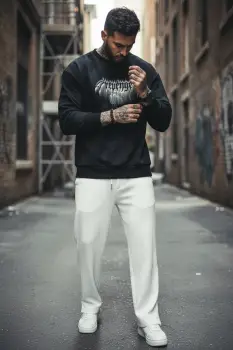 Bluza barbati slim fit  neagra SA25 imagine