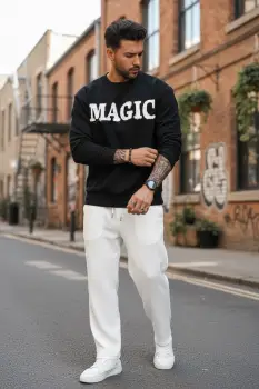 Bluza barbati slim fit  neagra SA27 imagine