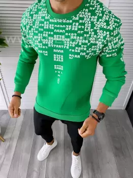 Bluza barbati verde cu imprimeu K413 19.1-3 imagine
