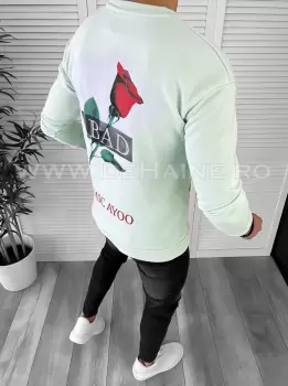 Bluza barbati verde cu imprimeu pe spate K141 17-3.3 E imagine