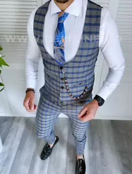 Compleu barbati in carouri Vesta + Pantaloni A3943 3-5 E  imagine