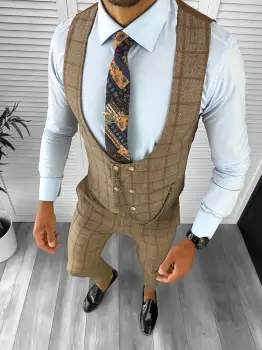 Compleu barbati maro Vesta + Pantaloni B1452 6-2 imagine