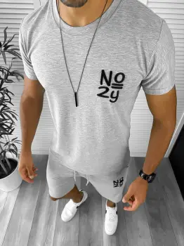 Compleu barbati tricou+pantaloni gri 10590 imagine