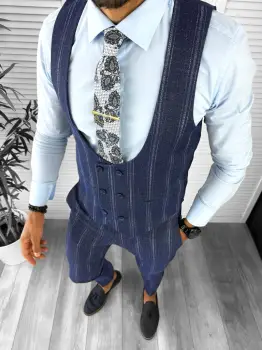 Compleu barbati Vesta + Pantaloni bleumarin B5517 K3 imagine