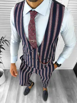 Compleu barbati Vesta + Pantaloni grena B7922 Z1-2.3 imagine