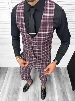 Compleu barbati  Vesta + Pantaloni  Lant si cravata cadou  B4008  Z6-2 imagine