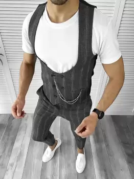 Compleu barbati Vesta + Pantaloni negru 11614 E imagine