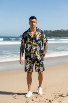 Compleu de vara camasa cu imprimeu + pantaloni 5501 13-5.3 imagine