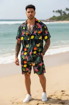 Compleu de vara camasa cu imprimeu + pantaloni 5502 34-3.3 imagine