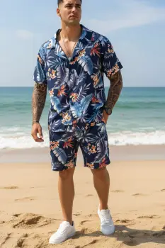 Compleu de vara camasa cu imprimeu + pantaloni 5505  16-2.1 imagine