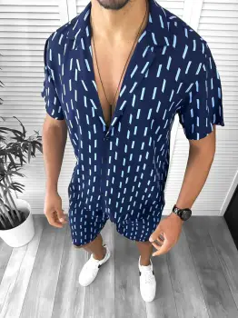 Compleu de vara camasa imprimeu + pantaloni 12752 44-5 imagine