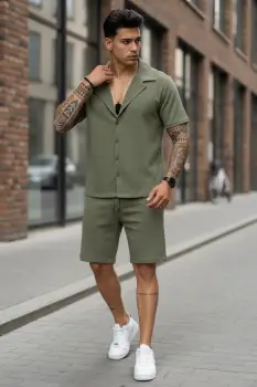 Compleu de vara camasa + pantaloni kaki 3173 imagine