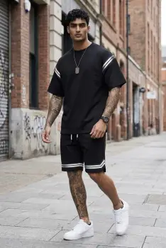 Compleu de vara  negru  triocu + pantaloni 2502 imagine
