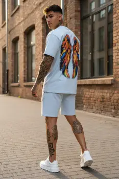 Compleu de vara tricou oversize + pantaloni 545 imagine