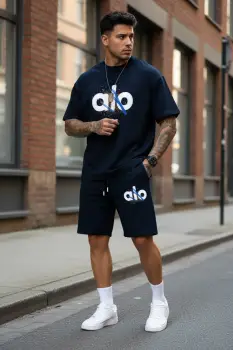 Compleu de vara  triocu + pantaloni  bleumarin 5001 imagine