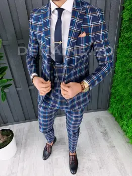 Costum barbati slim fit (SACOU+ VESTA) 7805 N7-4.1 imagine