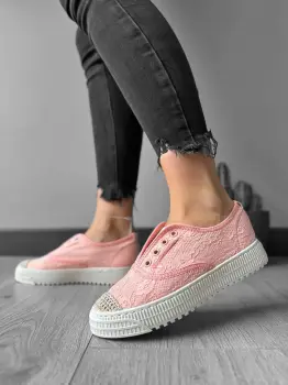 Espadrile dama casual roz Y601 imagine
