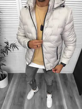 Geaca barbati  bej 5226 imagine