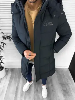 Geaca barbati de iarna bleumarin A07 imagine