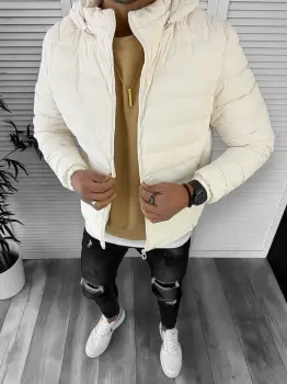 Geaca barbati de iarna imblanita alba 5188 imagine