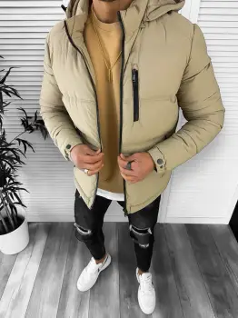 Geaca barbati de iarna imblanita bej 5167 imagine