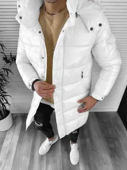 Geaca barbati de iarna lunga alba 5132 imagine