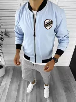 Geaca barbati de toamna albastra din fas subtire 12334 N4 5 imagine