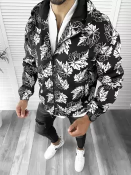 Geaca barbati de toamna cu imprimeu din fas subtire 12175 imagine