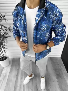 Geaca barbati de toamna cu imprimeu din fas subtire 12273 O4-7.3 imagine