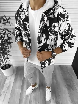 Geaca barbati de toamna cu imprimeu din fas subtire 12274 O5-4.3 imagine