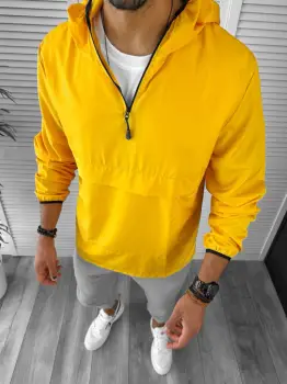 Geaca barbati de toamna din fas subtire mustar B3344 imagine