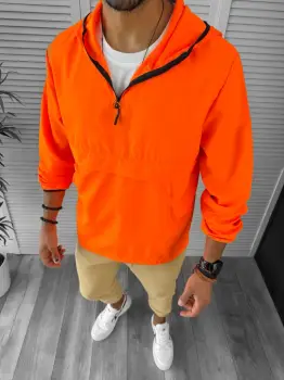 Geaca barbati de toamna din fas subtire portocalie B3344 imagine