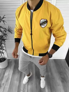 Geaca barbati de toamna mustar din fas subtire 12334 N2-5.1 6.1 imagine