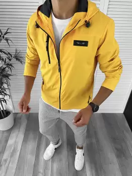 Geaca barbati de toamna mustar din fas subtire 12335 N2-6.2.3 imagine