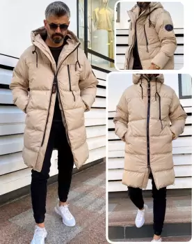 Geaca barbati groasa bej de iarna B6190 D0-3 E imagine