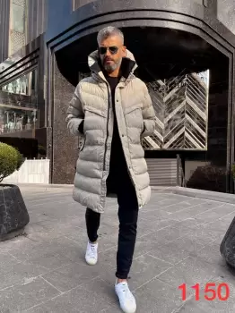 Geaca barbati groasa de iarna bej 1150 imagine